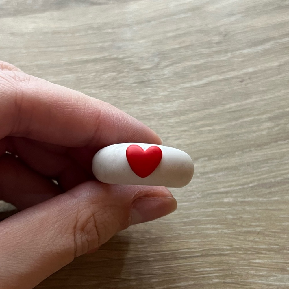 Handmade/Designed Clay Pottery Heart Ring - Size US 8.5 - Picture 5 of 5